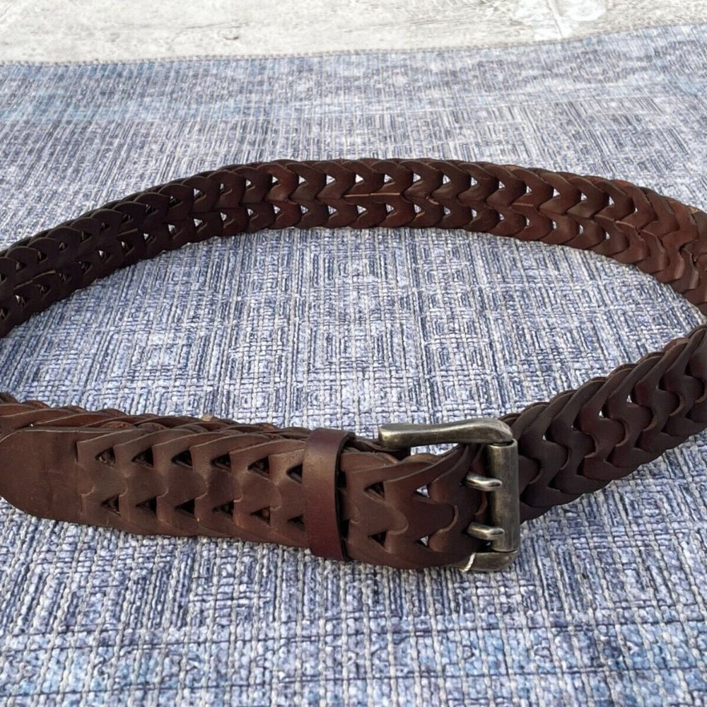 Jeanswest Cuir Vertiable Belt Genuine Leather Braided Waistband Unisex Size 36 - Picture 4 of 12